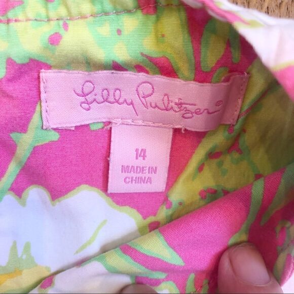 VTG Lilly Pulitzer Girls size 14 Daisy print Shift Dress Palm Beach - Picture 6 of 6